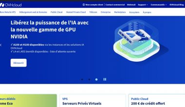 Page d'accueil OVHCloud, solutions GPU NVIDIA.
