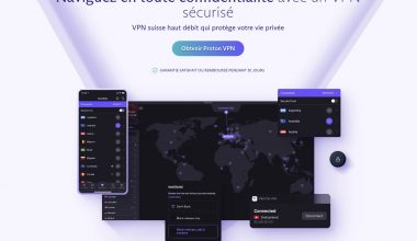 Interface utilisateur de Proton VPN.