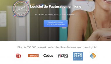 Page d'accueil logiciel de facturation en ligne.