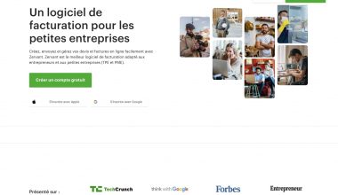 Page web Zervant logiciel facturation entreprises.