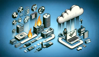 Illustration de stockage de données cloud.