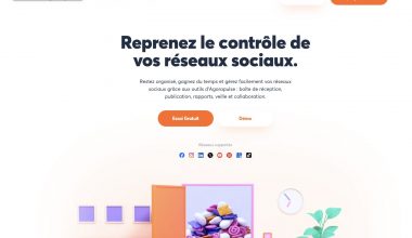Page web gestion réseaux sociaux Agorapulse.