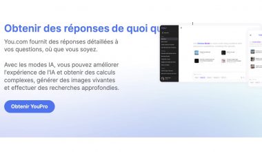 Page web promotionnelle pour service IA You.com
