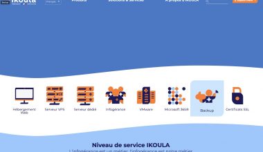 Capture d'écran services d'hébergement IKOULA.