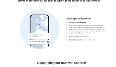 Capture d'écran explicative des VPN NordVPN.