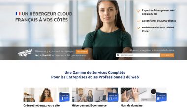 Capture d'écran site web hébergement Nuxit.