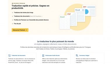 Publicité pour le service de traduction Reverso Premium.