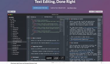 Interface d'édition de texte Sublime Text.