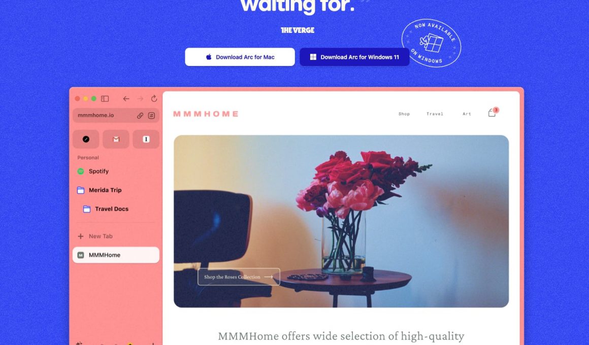 Interface d'un navigateur web moderne sur écran.