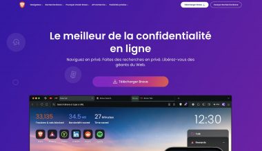 Page d'accueil du navigateur internet Brave.