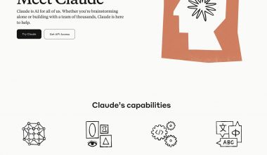 Affiche minimaliste de l'IA Claude avec icônes.