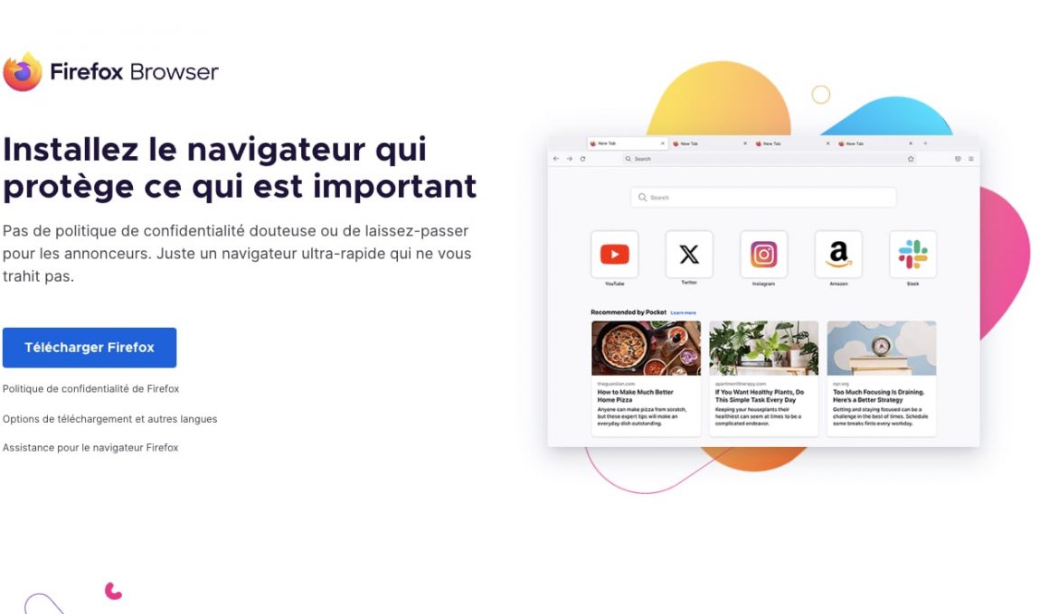 Page promotionnelle du navigateur Firefox.