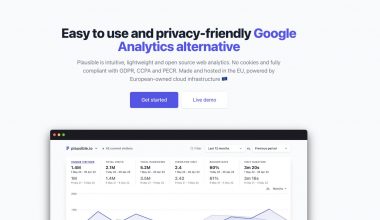 Page web de Plausible Analytics