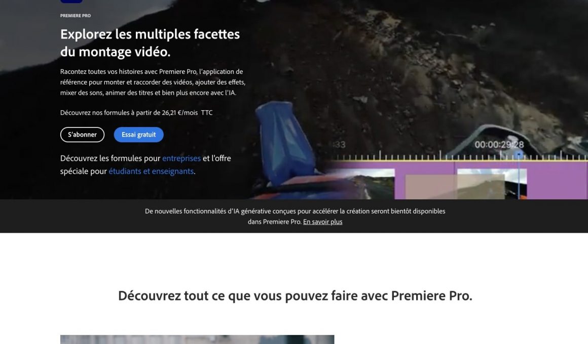Explorez les multiples facettes du montage vidéo avec Adobe.