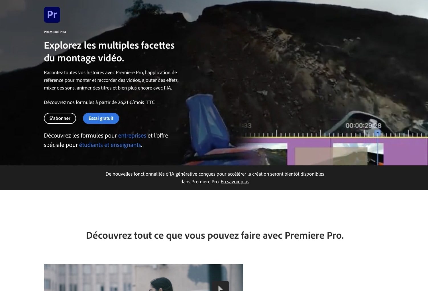 Explorez les multiples facettes du montage vidéo avec Adobe.