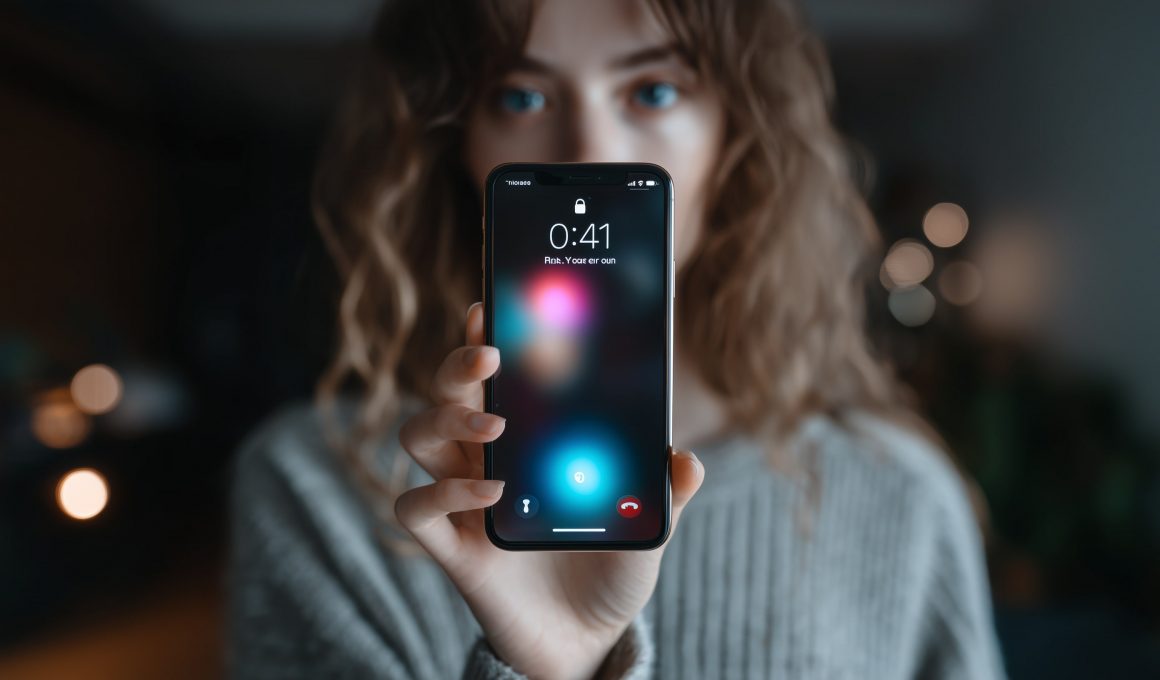 Personne tenant un smartphone affichant l'heure.