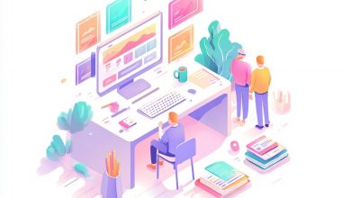 Bureau avec deux personnes discutant