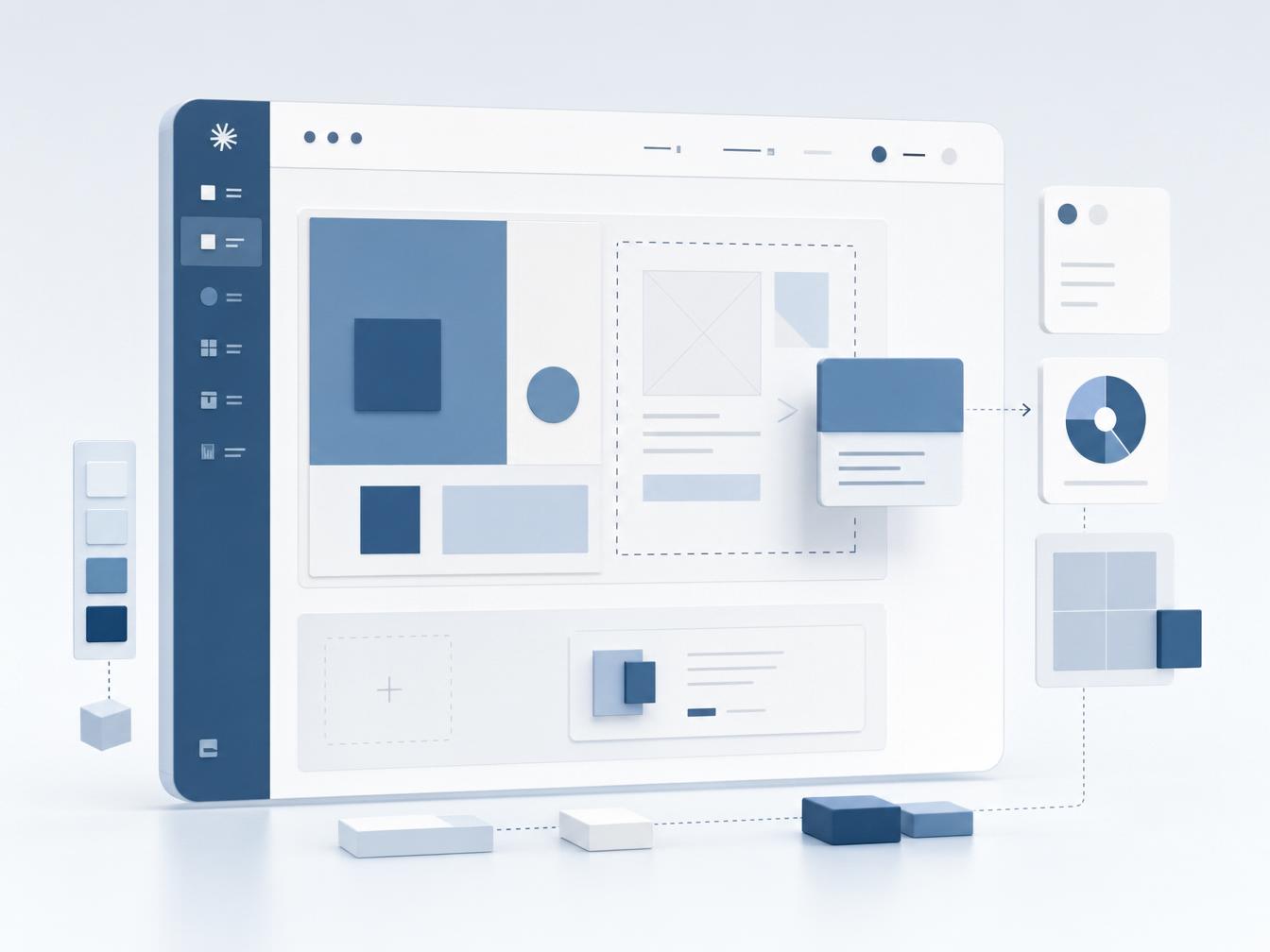 Maquette interface utilisateur tableau de bord bleu