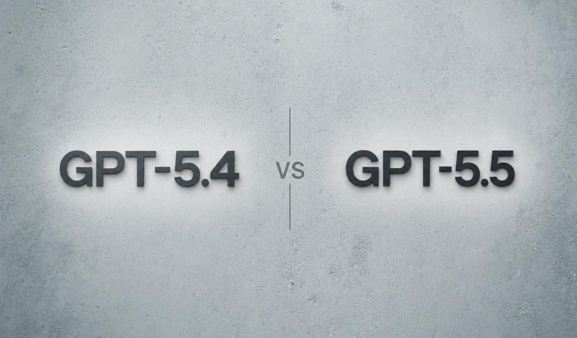 Comparaison GPT-5.4 vs GPT-5.5 sur fond gris