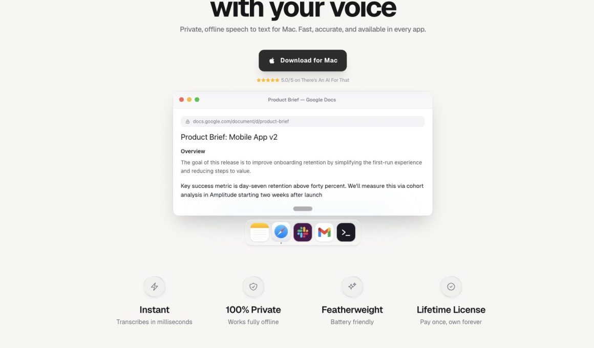 Interface utilisateur d'une application de transcription vocale