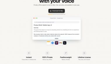 Interface utilisateur d'une application de transcription vocale