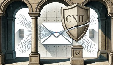 Bouclier CNIL protégeant une enveloppe numérique