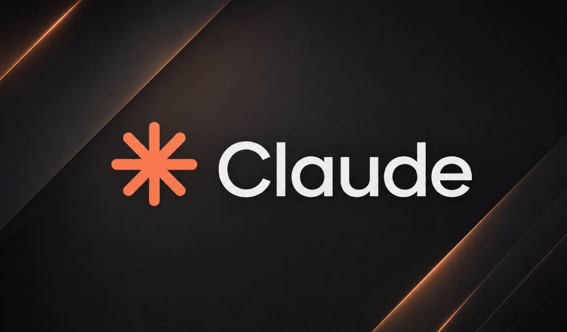 Logo Claude sur fond sombre lumineux