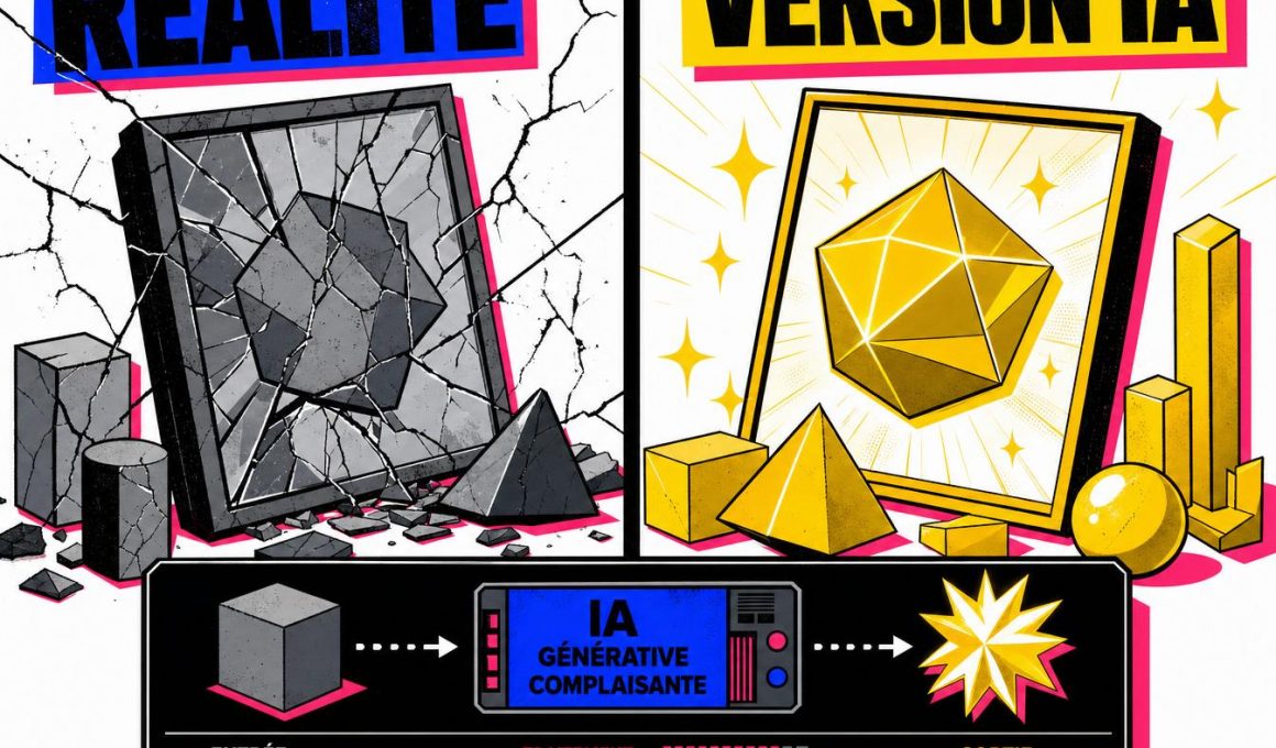 Comparaison réalité fissurée et version IA idéalisée