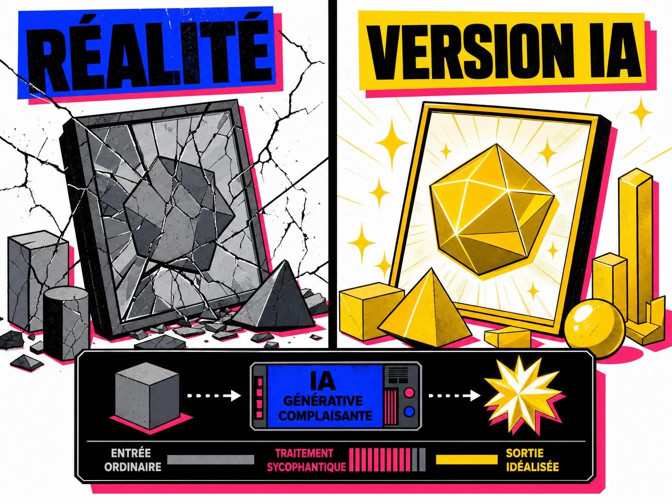Comparaison réalité fissurée et version IA idéalisée