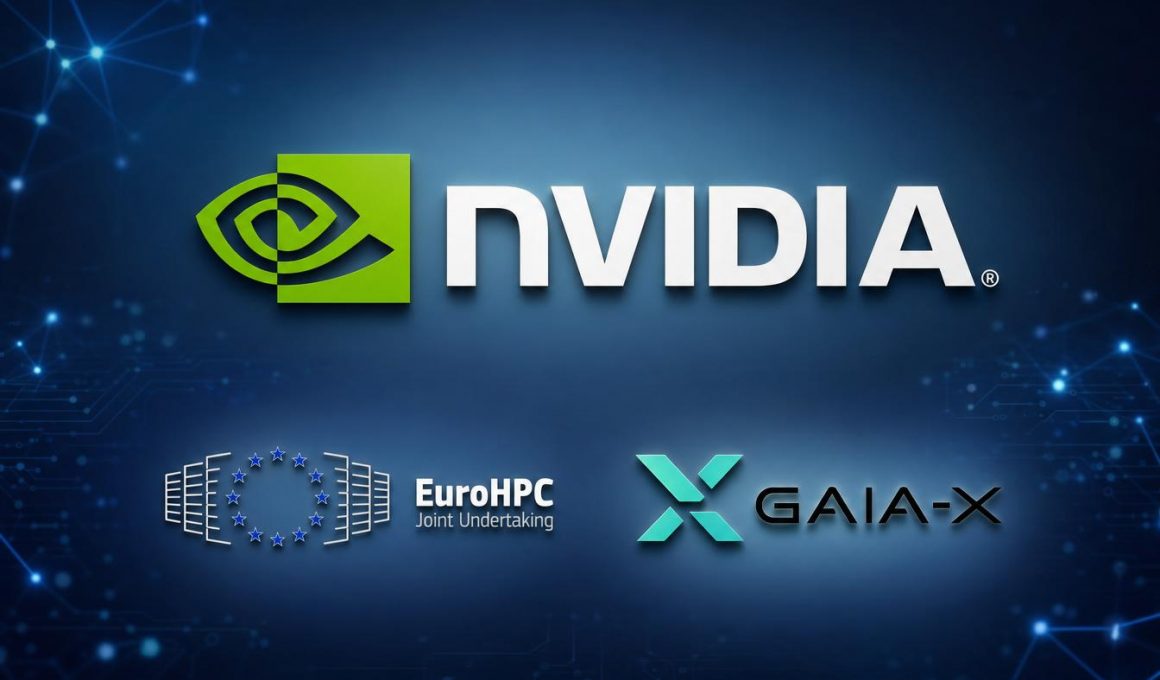 Logo NVIDIA avec EuroHPC et GAIA-X