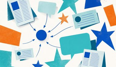 Schéma communication digitale avec bulles et flèches