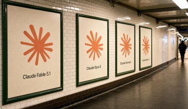 Affiches Claude dans un couloir de métro carrelé
