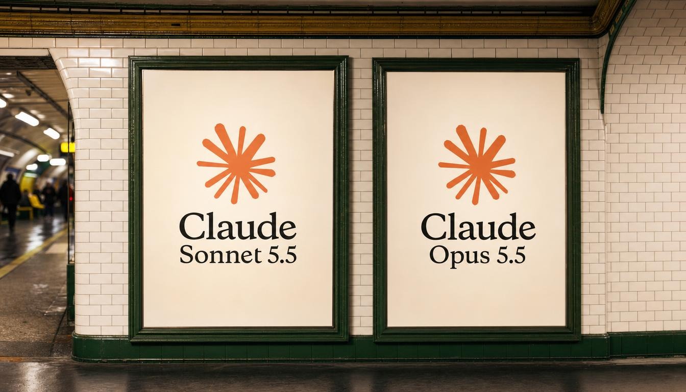 Affiches Claude Sonnet et Opus 5.5 dans le métro
